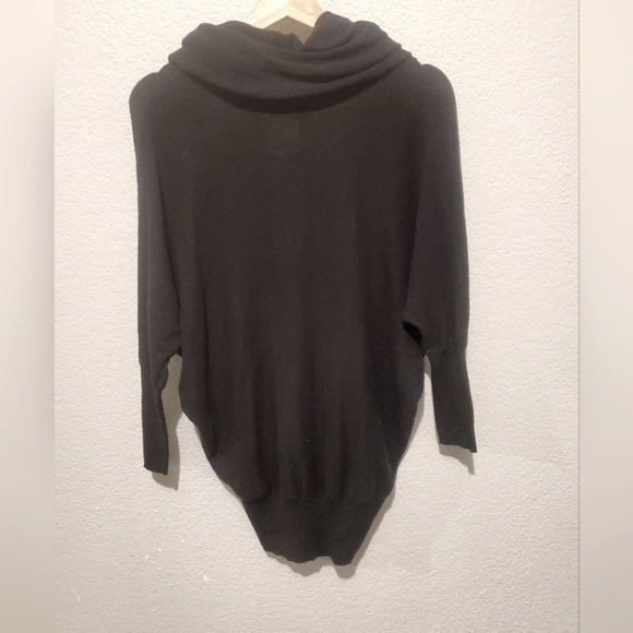Anthropologie Between Me & You Black Cowl Neck Wool Blend Batwinged Knit Sweater - Picture 1 of 5